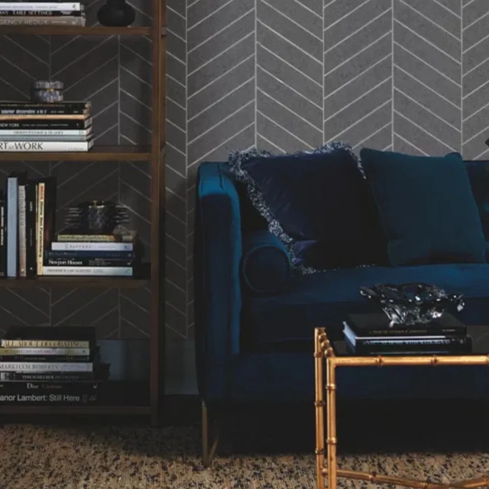 NWT Ronald Redding Wallpaper HO2107 Traveler Atelier Herringbone Gray 1 Bolt +